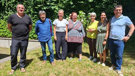 von links] Georg Hofer, Giampaolo Settimo, Elisabeth Rass, Giorgia Lazzaretto, Francesca Giabbai (Presidente uscente / scheidende Vorsitzende), Paola Nigro, Claudio Vitalini. (Assente nella foto / Im Foto abwesend: Gaia Berni).