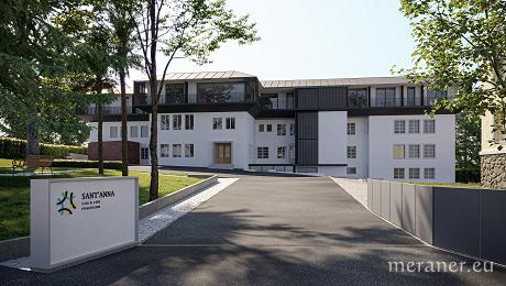 So wird die Privatklinik St. Anna in Meran künftig aussehen: Rundum erweitert, aufgestockt und mit neuen Möglichkeiten für Rehabilitation und Klinikaufenthalt.