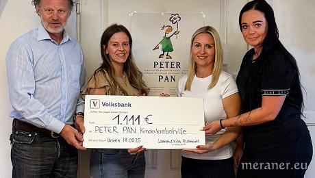 im vergangenen Jahr konnten 1.111 Euro für die Kinderkrebshilfe Peter Pan spenden